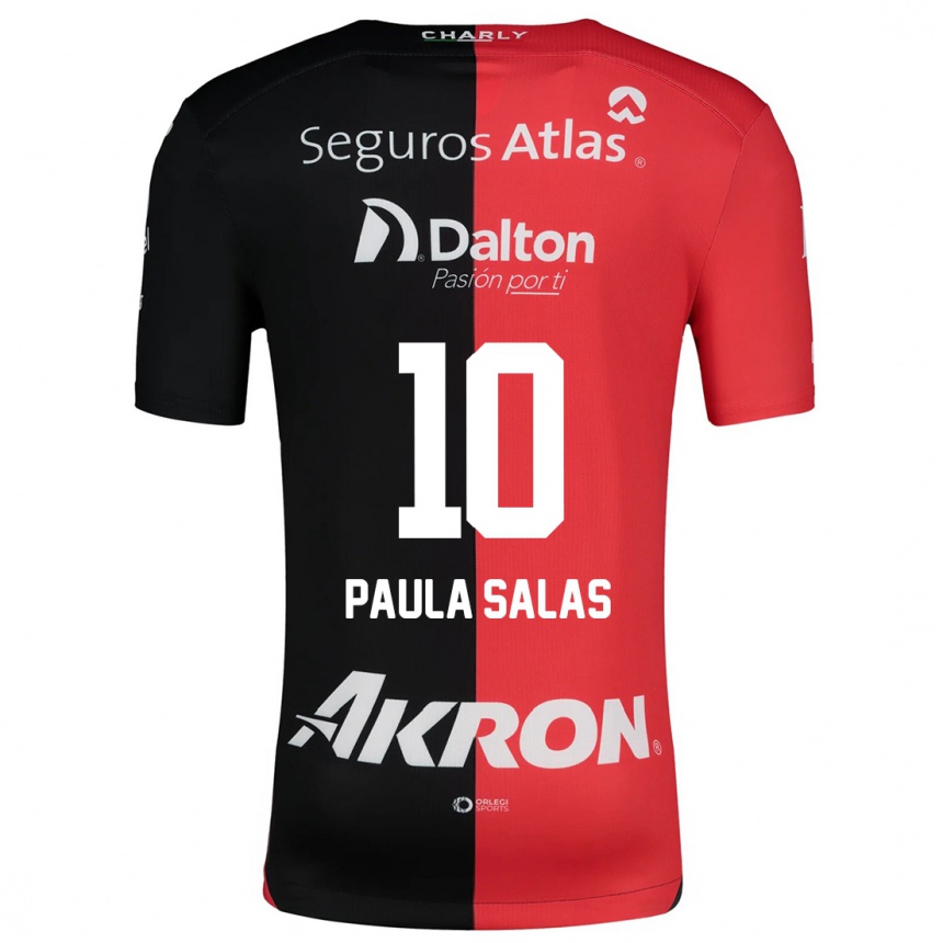 Enfant Football Maillot María Paula Salas #10 Rouge Noir Tenues Domicile 2024/25