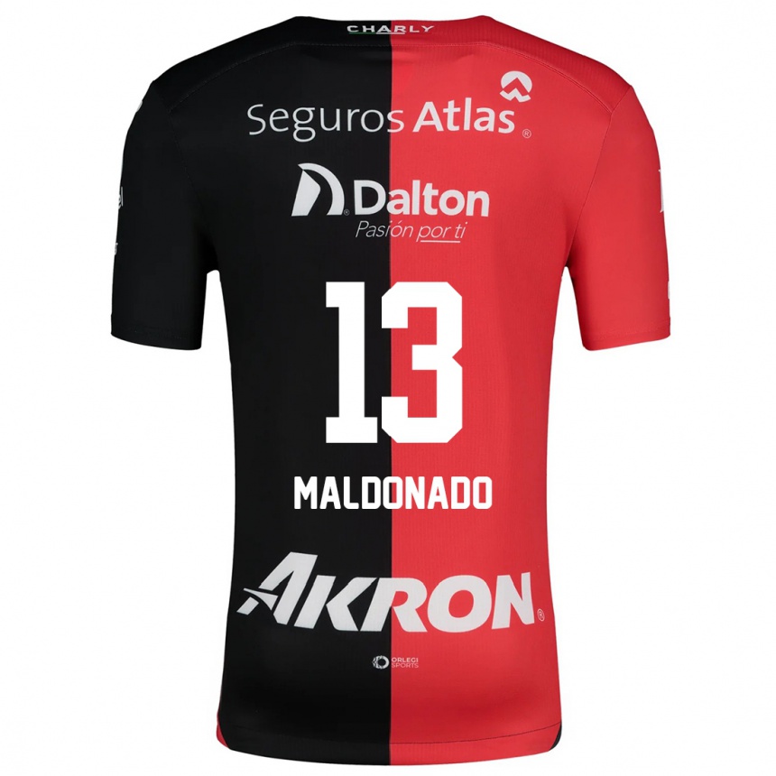 Enfant Football Maillot Maritza Maldonado #13 Rouge Noir Tenues Domicile 2024/25