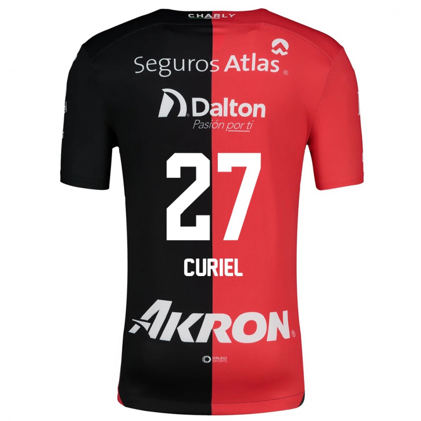 Enfant Football Maillot Alexa Curiel #27 Rouge Noir Tenues Domicile 2024/25