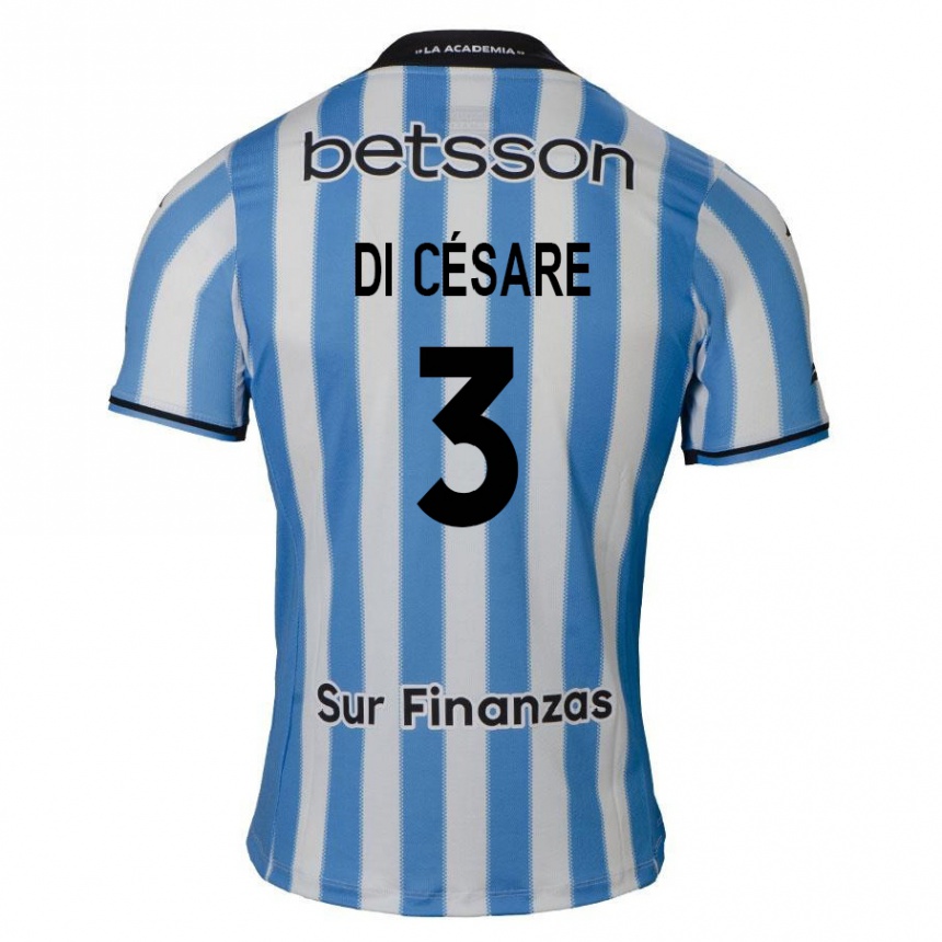 Enfant Football Maillot Marco Di Césare #3 Bleu Blanc Noir Tenues Domicile 2024/25