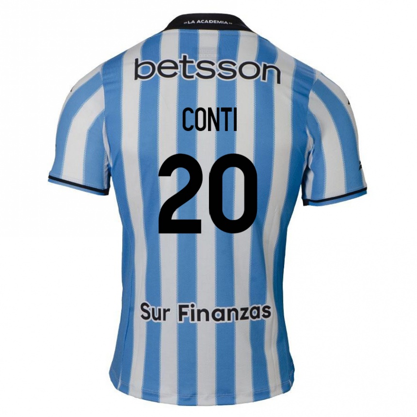 Enfant Football Maillot Germán Conti #20 Bleu Blanc Noir Tenues Domicile 2024/25