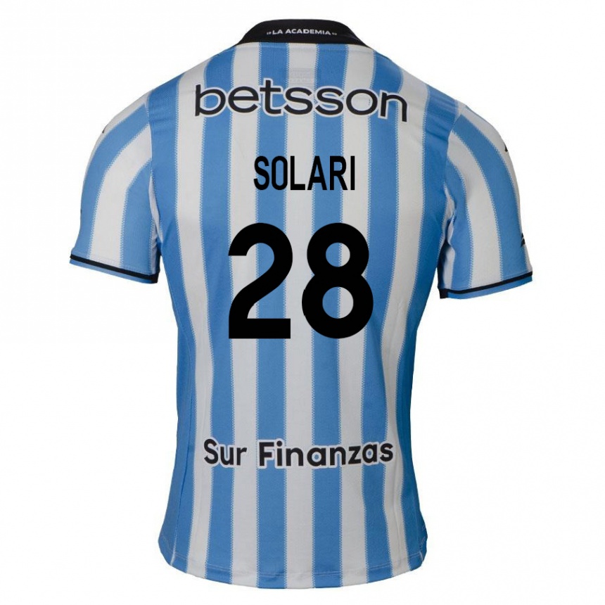 Enfant Football Maillot Santiago Solari #28 Bleu Blanc Noir Tenues Domicile 2024/25