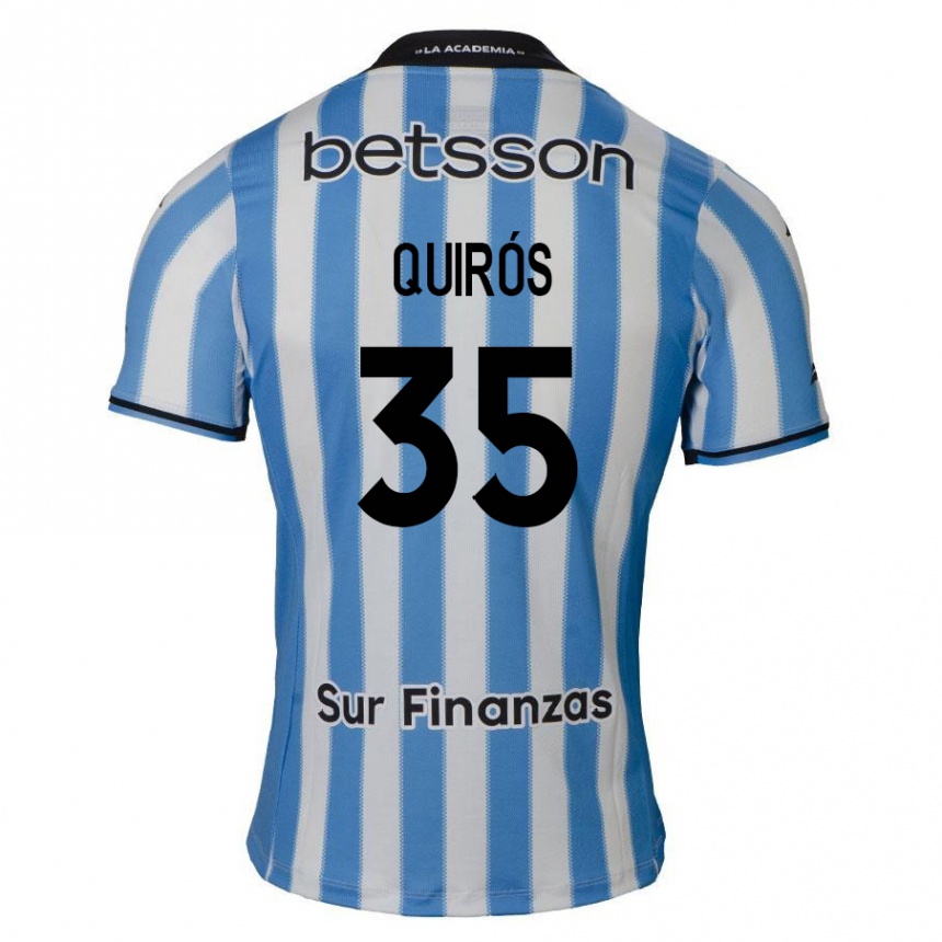 Enfant Football Maillot Santiago Quirós #35 Bleu Blanc Noir Tenues Domicile 2024/25