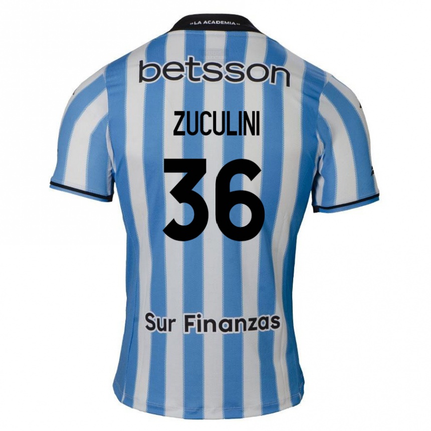 Enfant Football Maillot Bruno Zuculini #36 Bleu Blanc Noir Tenues Domicile 2024/25