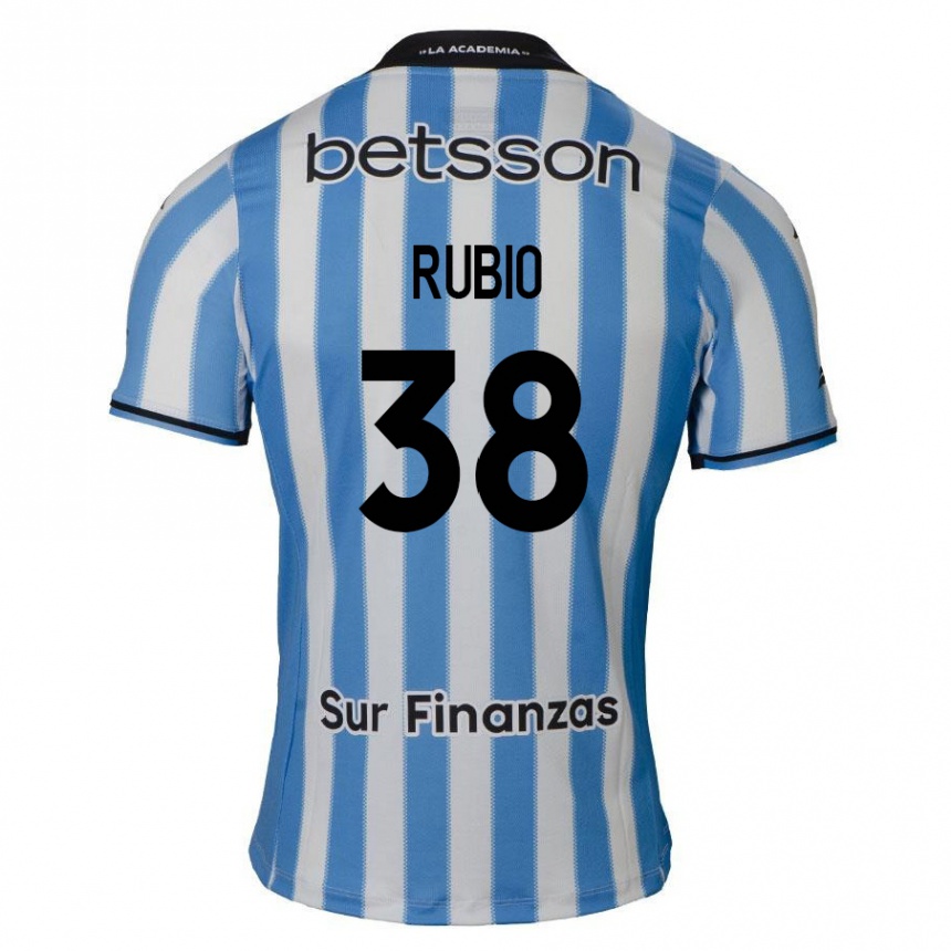 Enfant Football Maillot Tobías Rubio #38 Bleu Blanc Noir Tenues Domicile 2024/25