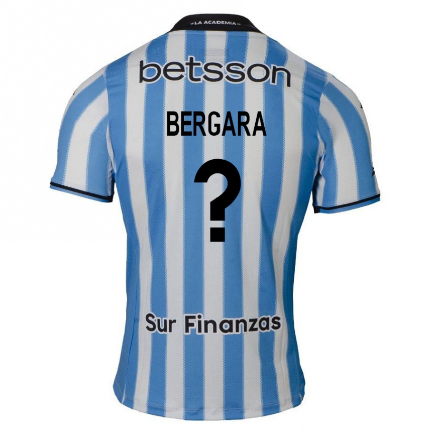 Enfant Football Maillot Matías Bergara #0 Bleu Blanc Noir Tenues Domicile 2024/25