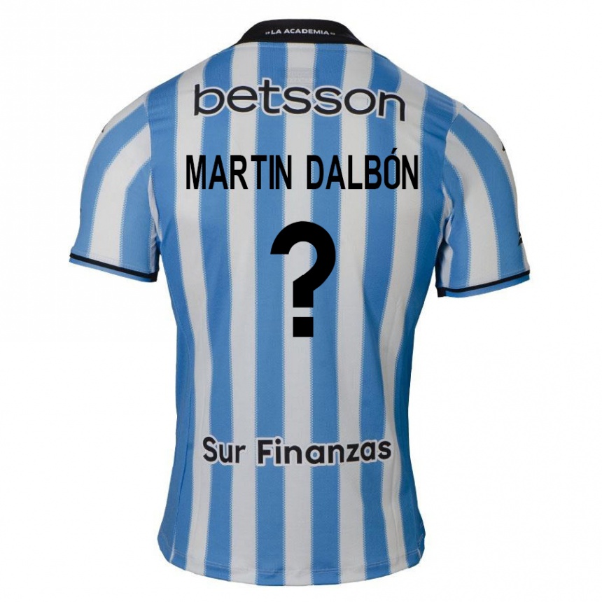 Enfant Football Maillot Juan Martin Dalbón #0 Bleu Blanc Noir Tenues Domicile 2024/25