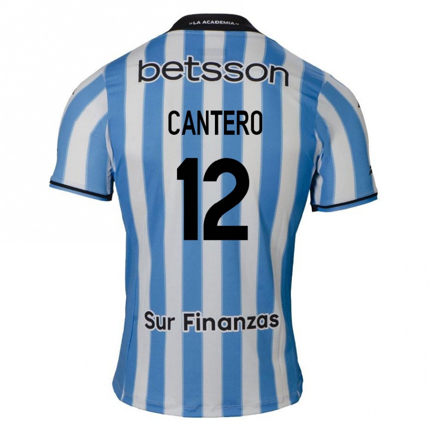 Enfant Football Maillot Milton Cantero #12 Bleu Blanc Noir Tenues Domicile 2024/25