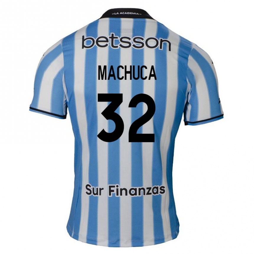 Enfant Football Maillot Elías Machuca #32 Bleu Blanc Noir Tenues Domicile 2024/25