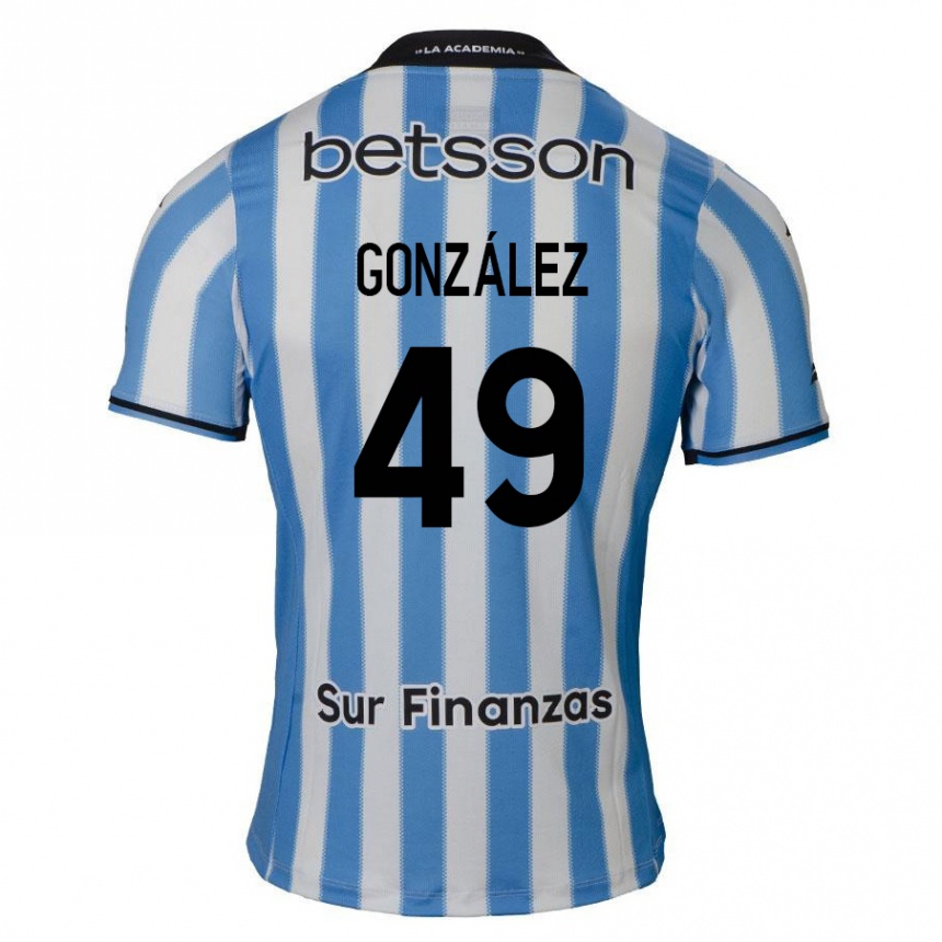 Enfant Football Maillot David González #49 Bleu Blanc Noir Tenues Domicile 2024/25