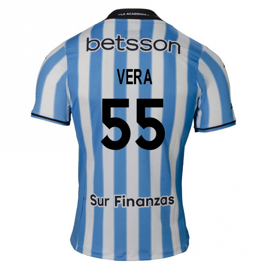 Enfant Football Maillot Santino Vera #55 Bleu Blanc Noir Tenues Domicile 2024/25