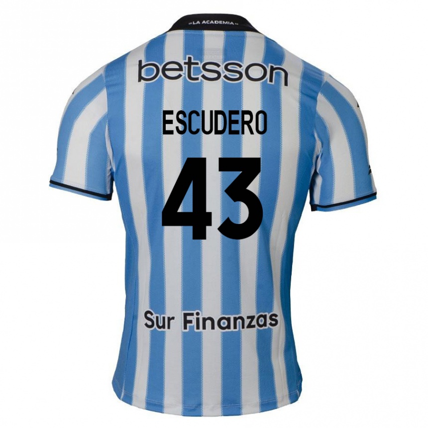 Enfant Football Maillot Gonzalo Escudero #43 Bleu Blanc Noir Tenues Domicile 2024/25