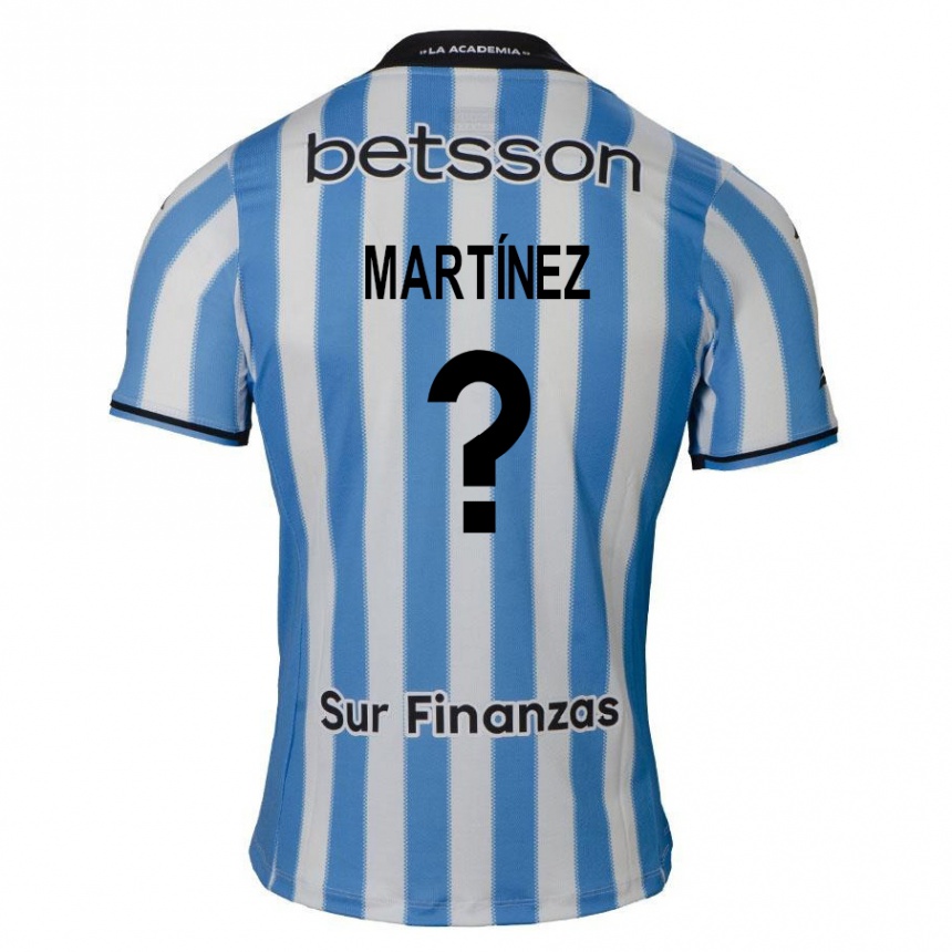 Enfant Football Maillot Mateo Martínez #0 Bleu Blanc Noir Tenues Domicile 2024/25