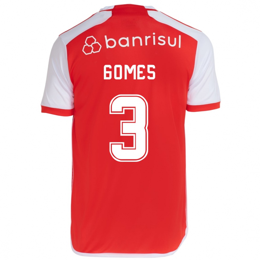 Enfant Football Maillot Igor Gomes #3 Rouge Blanc Tenues Domicile 2024/25