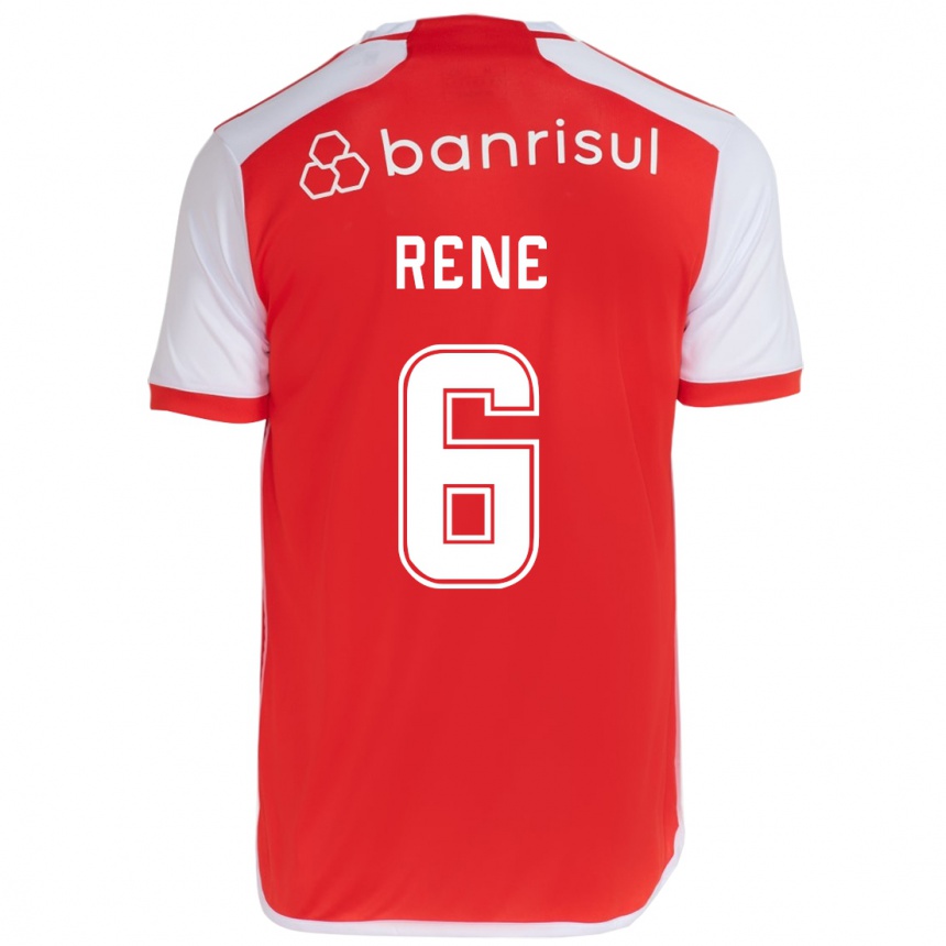 Enfant Football Maillot Renê #6 Rouge Blanc Tenues Domicile 2024/25