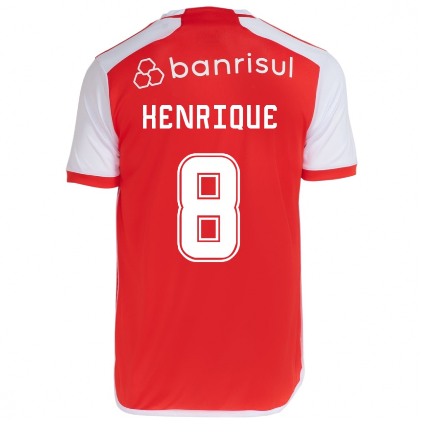 Enfant Football Maillot Bruno Henrique #8 Rouge Blanc Tenues Domicile 2024/25