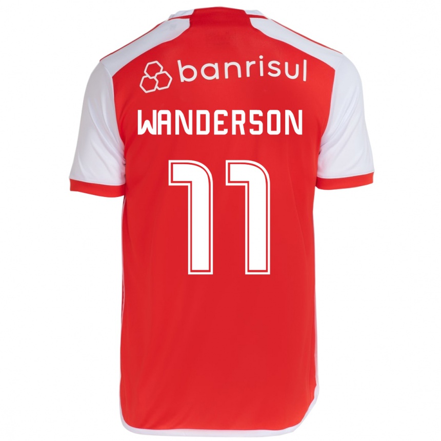 Enfant Football Maillot Wanderson #11 Rouge Blanc Tenues Domicile 2024/25