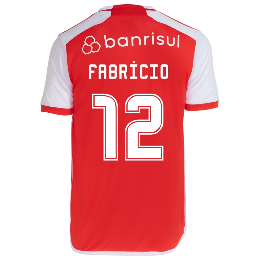 Enfant Football Maillot Fabrício #12 Rouge Blanc Tenues Domicile 2024/25