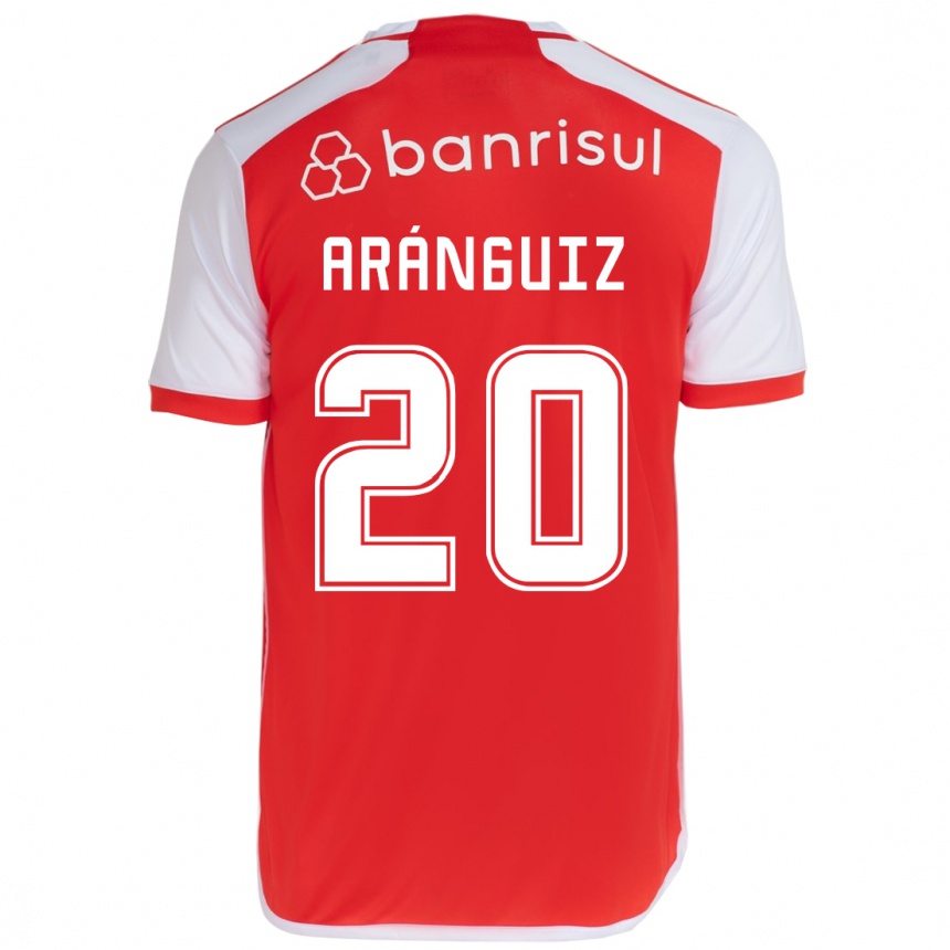 Enfant Football Maillot Charles Aránguiz #20 Rouge Blanc Tenues Domicile 2024/25