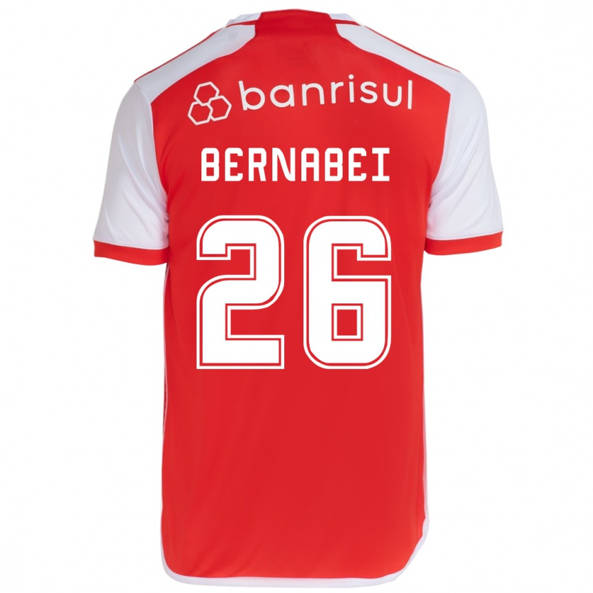 Enfant Football Maillot Alexandro Bernabéi #26 Rouge Blanc Tenues Domicile 2024/25