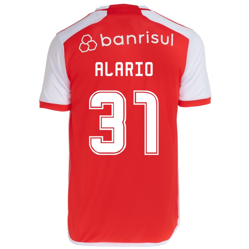 Enfant Football Maillot Lucas Alario #31 Rouge Blanc Tenues Domicile 2024/25