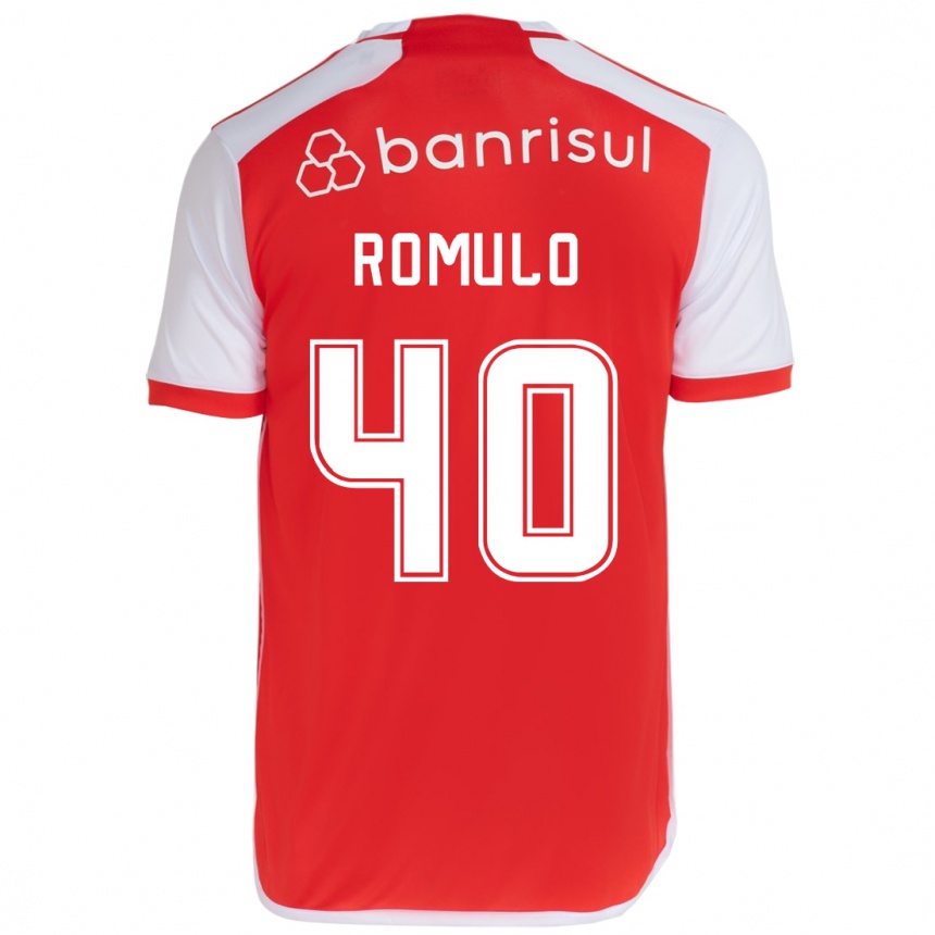 Enfant Football Maillot Rômulo #40 Rouge Blanc Tenues Domicile 2024/25