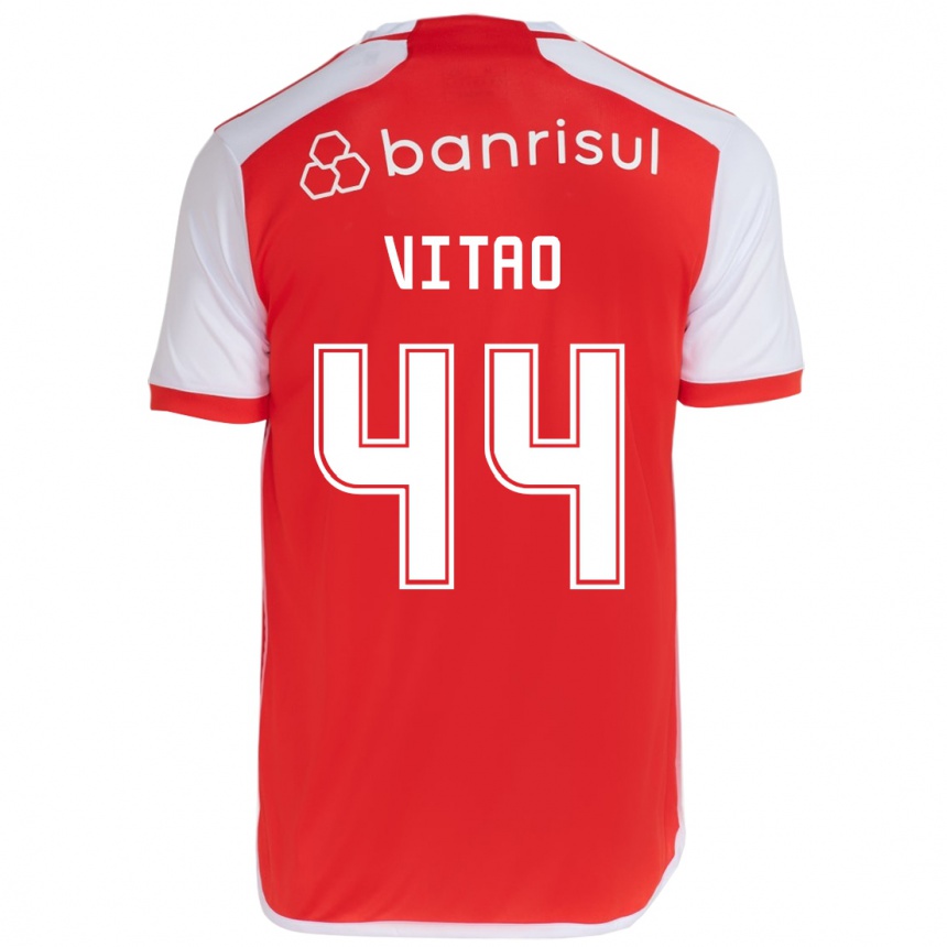 Enfant Football Maillot Vitão #44 Rouge Blanc Tenues Domicile 2024/25