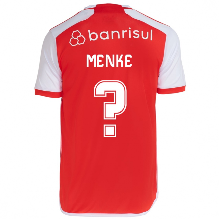 Enfant Football Maillot Henrique Menke #0 Rouge Blanc Tenues Domicile 2024/25