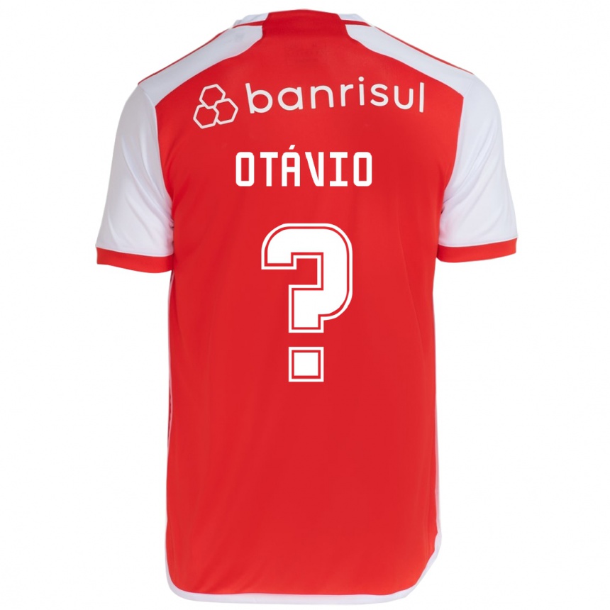 Enfant Football Maillot Luis Otávio #0 Rouge Blanc Tenues Domicile 2024/25