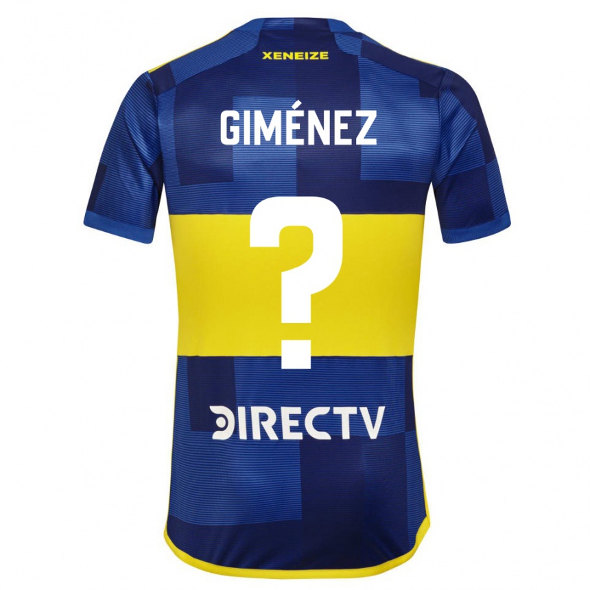 Enfant Football Maillot Milton Giménez #0 Bleu Jaune Tenues Domicile 2024/25