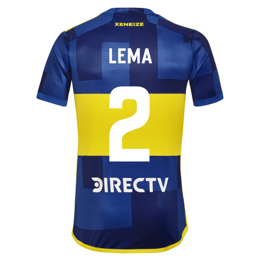 Enfant Football Maillot Cristian Lema #2 Bleu Jaune Tenues Domicile 2024/25