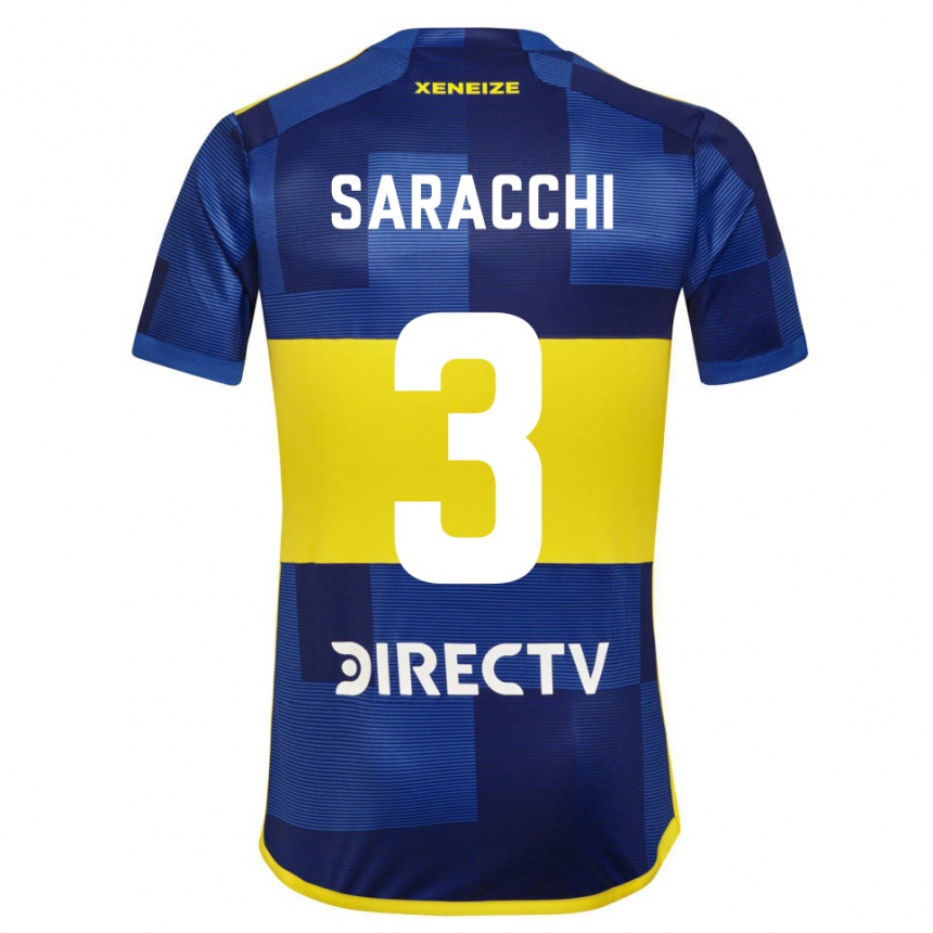 Enfant Football Maillot Marcelo Saracchi #3 Bleu Jaune Tenues Domicile 2024/25