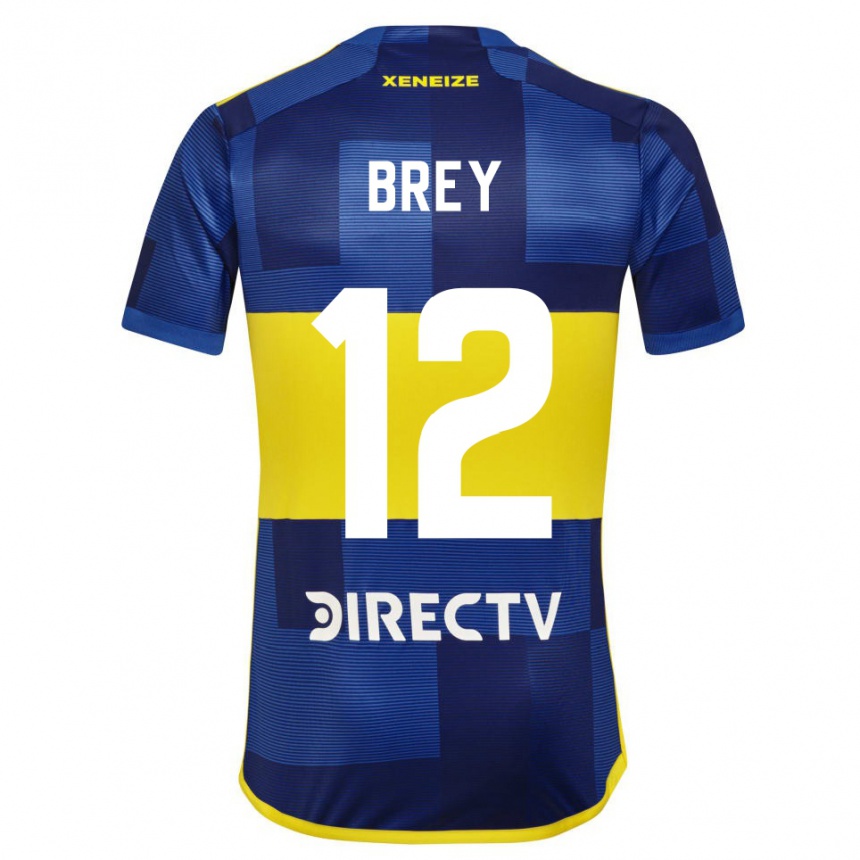 Enfant Football Maillot Leandro Brey #12 Bleu Jaune Tenues Domicile 2024/25