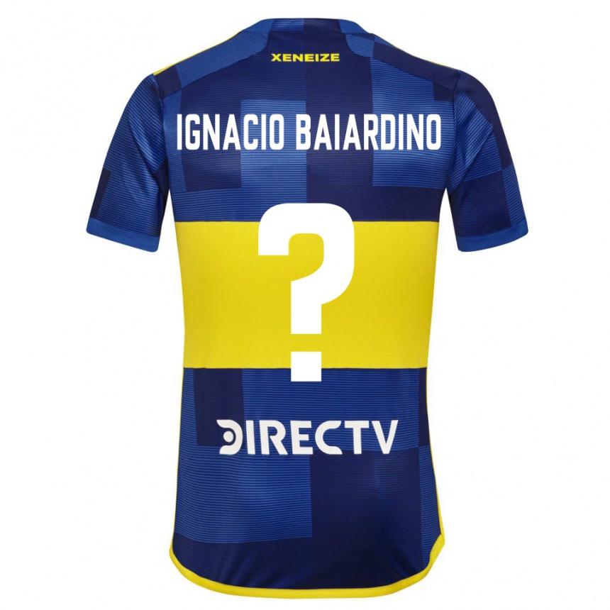 Enfant Football Maillot Juan Ignacio Baiardino #0 Bleu Jaune Tenues Domicile 2024/25