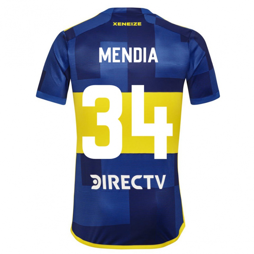 Enfant Football Maillot Mateo Mendia #34 Bleu Jaune Tenues Domicile 2024/25