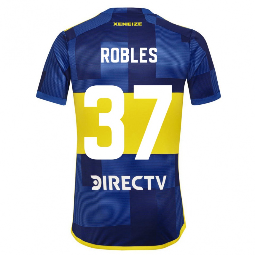 Enfant Football Maillot Sebastian Diaz Robles #37 Bleu Jaune Tenues Domicile 2024/25