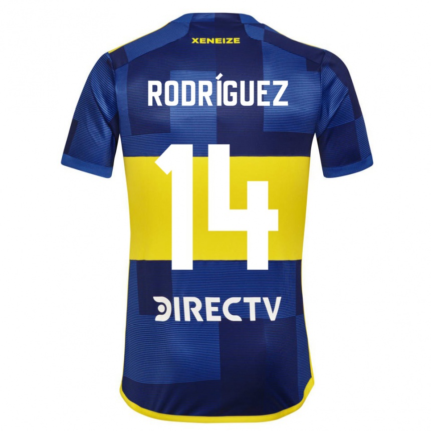 Enfant Football Maillot Isaías Rodríguez #14 Bleu Jaune Tenues Domicile 2024/25