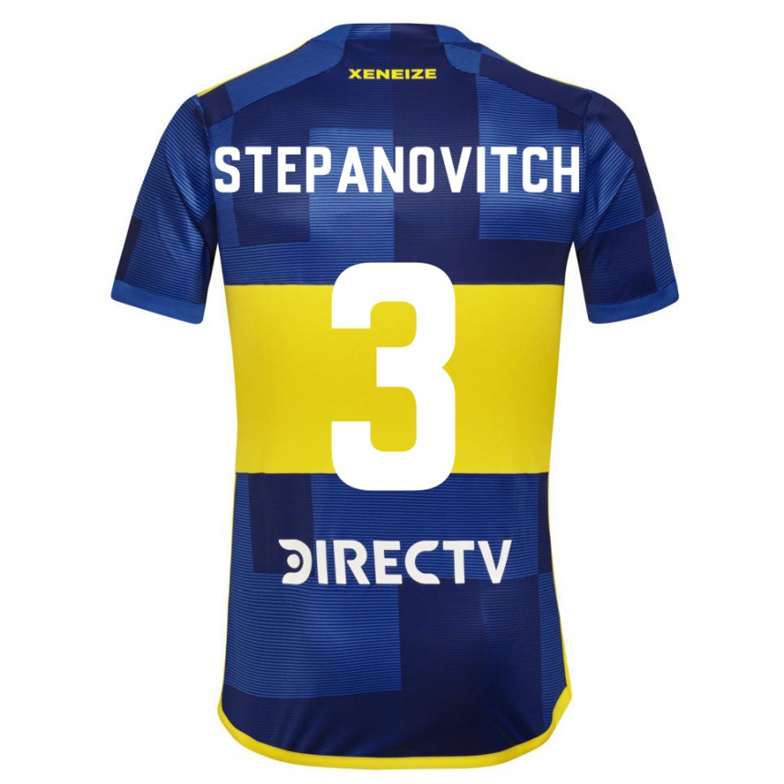 Enfant Football Maillot Nicolás Stepanovitch #3 Bleu Jaune Tenues Domicile 2024/25