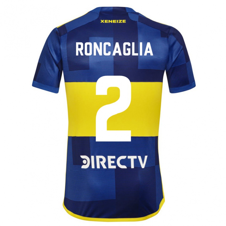 Enfant Football Maillot Facundo Roncaglia #2 Bleu Jaune Tenues Domicile 2024/25