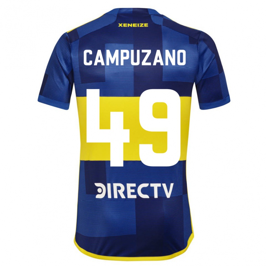 Enfant Football Maillot Jorman Campuzano #49 Bleu Jaune Tenues Domicile 2024/25