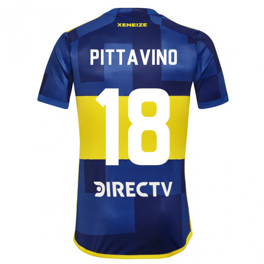 Enfant Football Maillot Rodrigo Pittavino #18 Bleu Jaune Tenues Domicile 2024/25