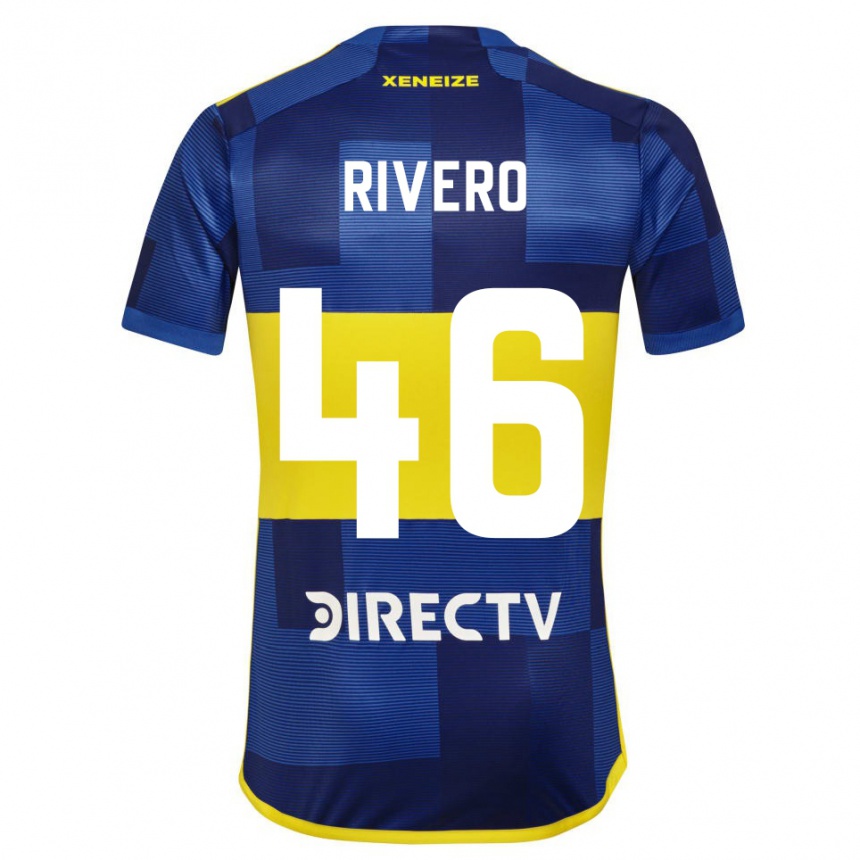 Enfant Football Maillot Simon Rivero #46 Bleu Jaune Tenues Domicile 2024/25