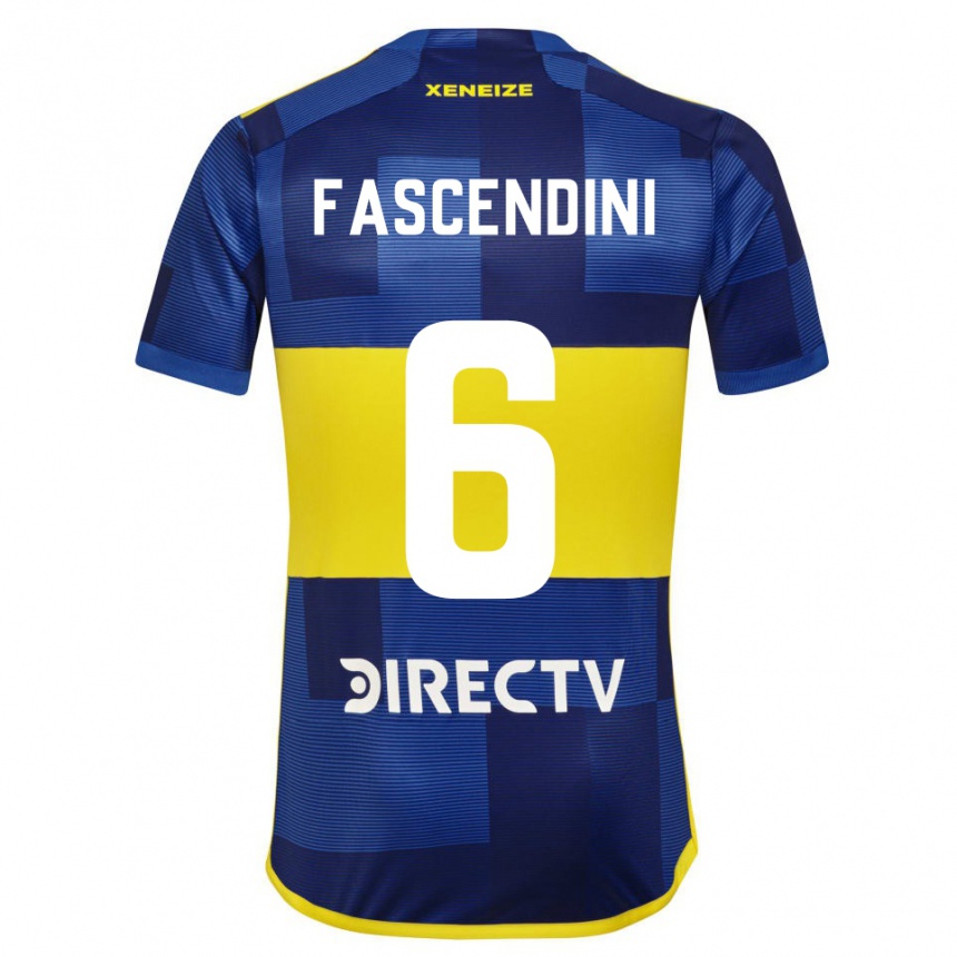 Enfant Football Maillot Valentin Fascendini #6 Bleu Jaune Tenues Domicile 2024/25