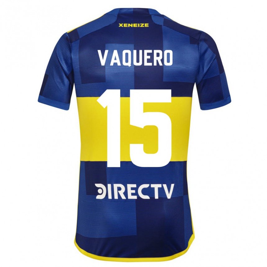 Enfant Football Maillot Ivan Vaquero #15 Bleu Jaune Tenues Domicile 2024/25