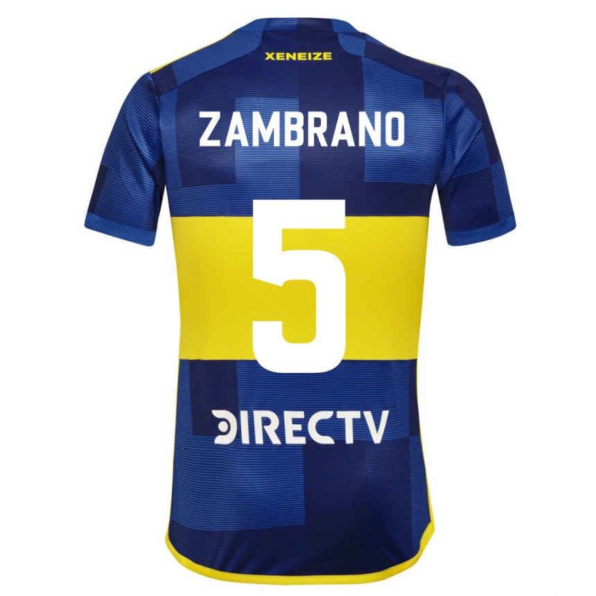 Enfant Football Maillot Carlos Zambrano #5 Bleu Jaune Tenues Domicile 2024/25