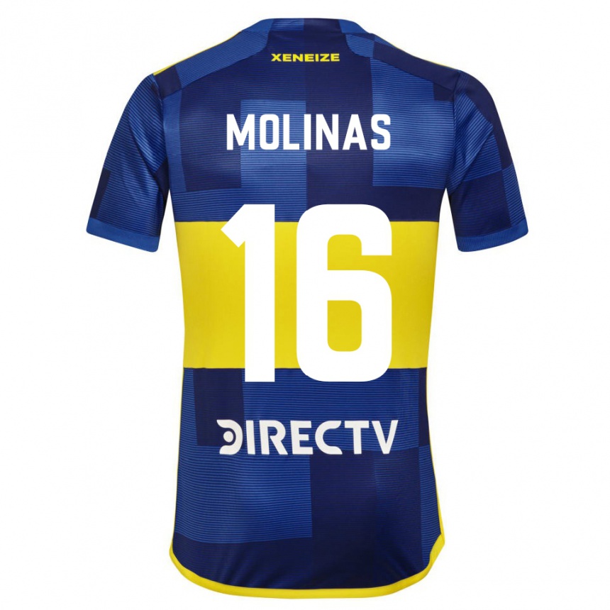 Enfant Football Maillot Aaron Molinas #16 Bleu Jaune Tenues Domicile 2024/25