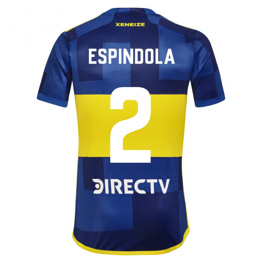 Enfant Football Maillot Noelia Espindola #2 Bleu Jaune Tenues Domicile 2024/25