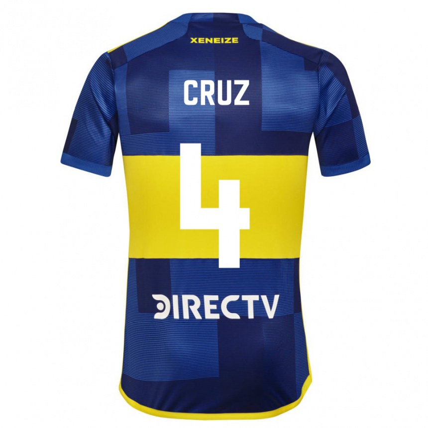 Enfant Football Maillot Julieta Cruz #4 Bleu Jaune Tenues Domicile 2024/25