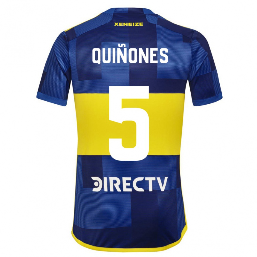 Enfant Football Maillot Florencia Quiñones #5 Bleu Jaune Tenues Domicile 2024/25