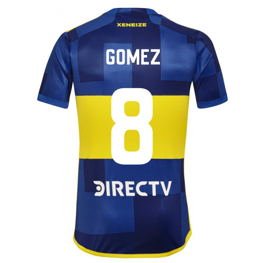 Enfant Football Maillot Camila Gomez Ares #8 Bleu Jaune Tenues Domicile 2024/25